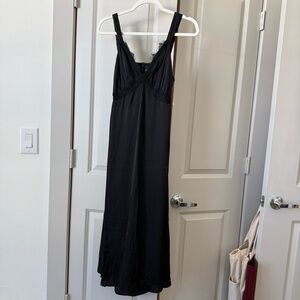 Old Navy black lace trim slip dress